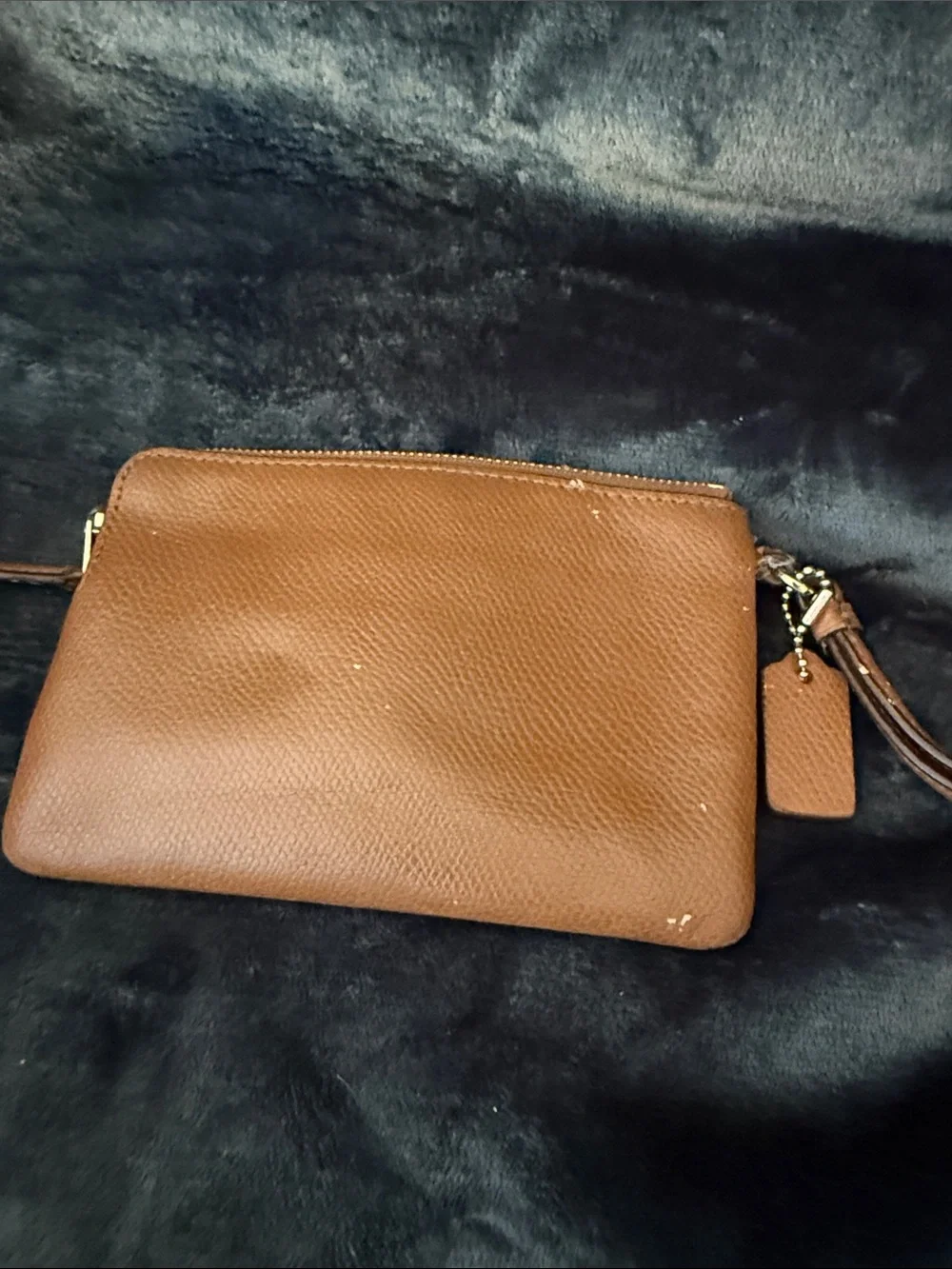 Coach Brown Leather Wristlet Pouch